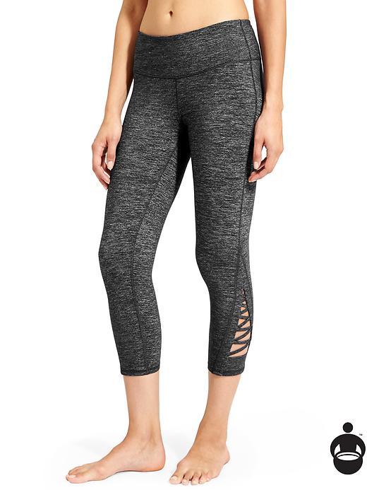 Athleta Womens Quest Criss Cross Chaturanga Capri Size M Tall - Black