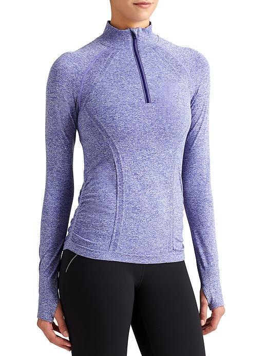 Athleta Womens Fastest Track Half Zip Size M - Sapphire Blue Heather