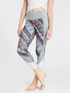 Athleta Womens Nomad Salutation Mesh Capri Size M Tall - Grey Heather