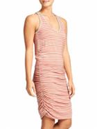 Athleta Womens Stripe Tee Racerback Dress Size L Tall - Ember Orange