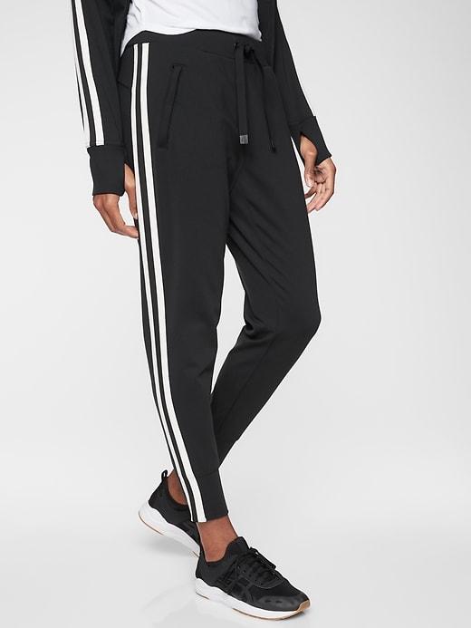 Athleta Womens Metro Track Trim Jogger Black Size L
