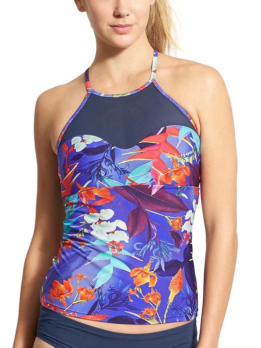 Athleta Womens Lucia Mesh Tankini Size L - Multi Print