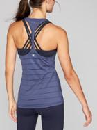 Athleta Womens Stripe Mesh High Neck Chi Tank Rain Check Size Xxs
