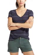 Athleta Womens Dot Stripe Daily Tee Size 1x Plus - Navy/bright White