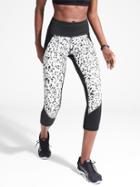 Athleta Womens Printed Stealth Trucool Capri Size M Tall - White