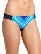 Athleta Womens Water Stripe Low Tide Bottom Size L - Caspian Blue