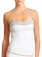 Athleta Womens Textural Bandeau Tankini Bright White/grey Heather Size Xxs