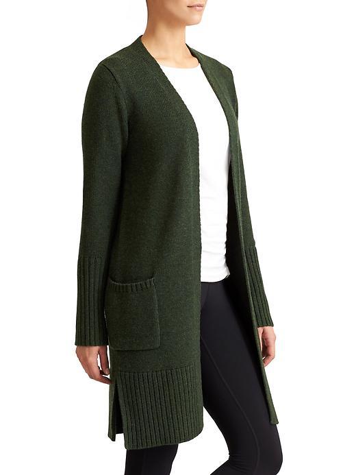 Athleta Womens Passage Sweater Coat Size L - Forest Green Heather