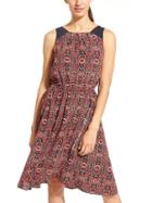Athleta Womens Printed Martinique Dress Size L - Red Chili