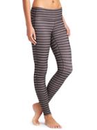 Athleta Womens Stripes Chaturanga Tight Size M Petite - Shale/foxtail Taupe