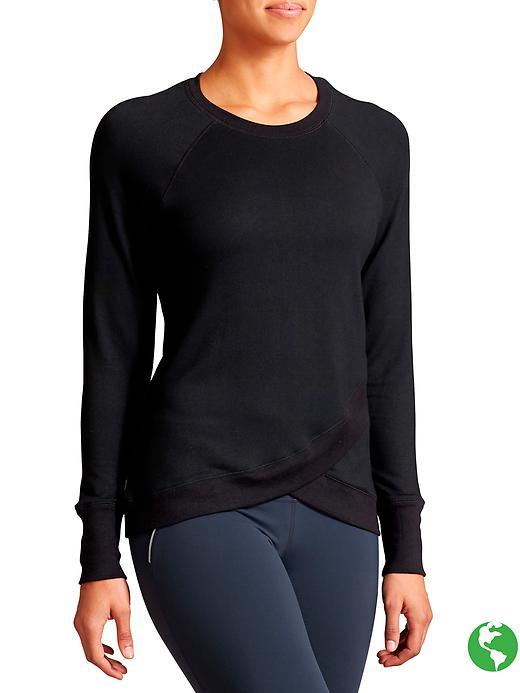 Athleta Womens Criss Cross Sweatshirt Size L Tall - Black