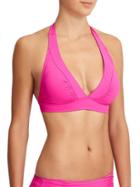 Athleta Womens Shirrendipity Halter Bikini Top Size L - Hot Pink