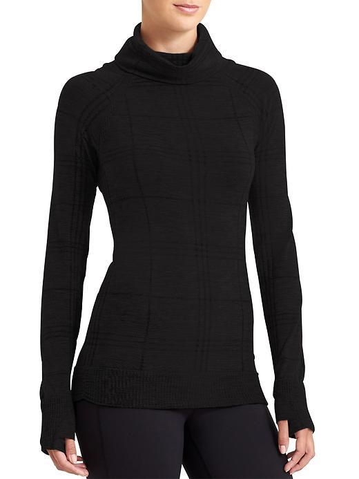 Athleta Womens Remarkawool Cowl Neck Top Size L - Black/dove