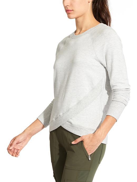 Athleta Womens Criss Cross Sweatshirt Size L - Light Heather Grey