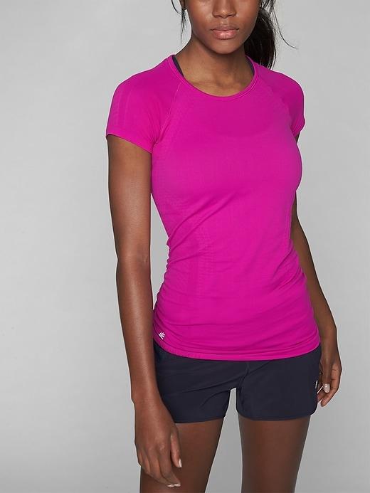 Athleta Womens Speedlight Tee Electric Fuchsia Size Xs