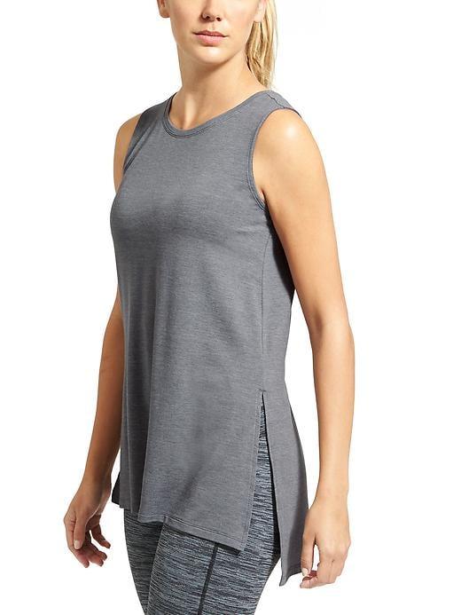 Athleta Womens Side Split Tank Size L - Flint Grey Heather