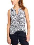 Athleta Womens Easy Newport Linen Medallion Tank Size M - Navy