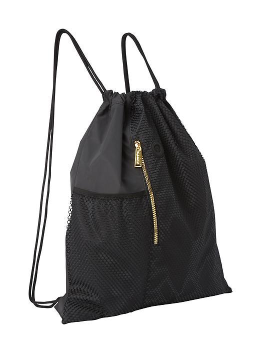 Athleta Womens Reflective Mesh Drawstring Bag Size One Size - Black