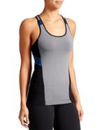 Athleta Womens Colorblock Accelerate Tank Size L - Cobblestone Grey/ Black