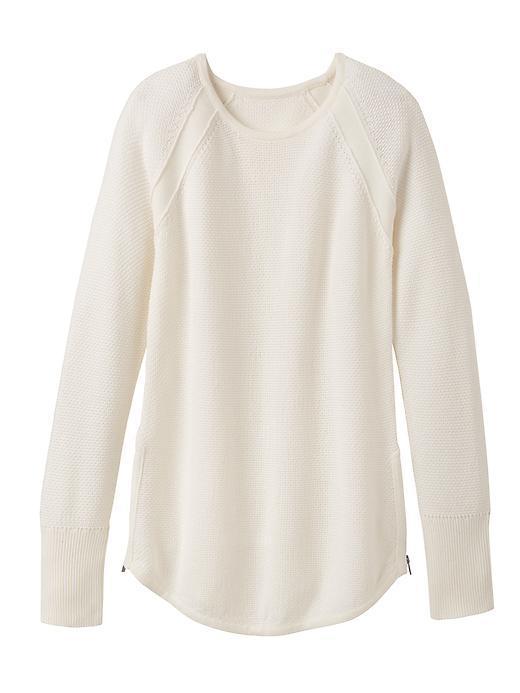 Athleta Womens Varsity Sweater Size M - Dove