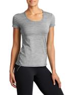 Athleta Womens Shadow Stripe Chi Tee Size 1x Plus - Flint Grey