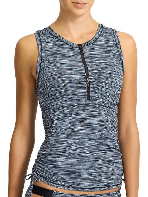 Athleta Womens Paddleout Space Dye Rashguard Size L - Black Space Dye