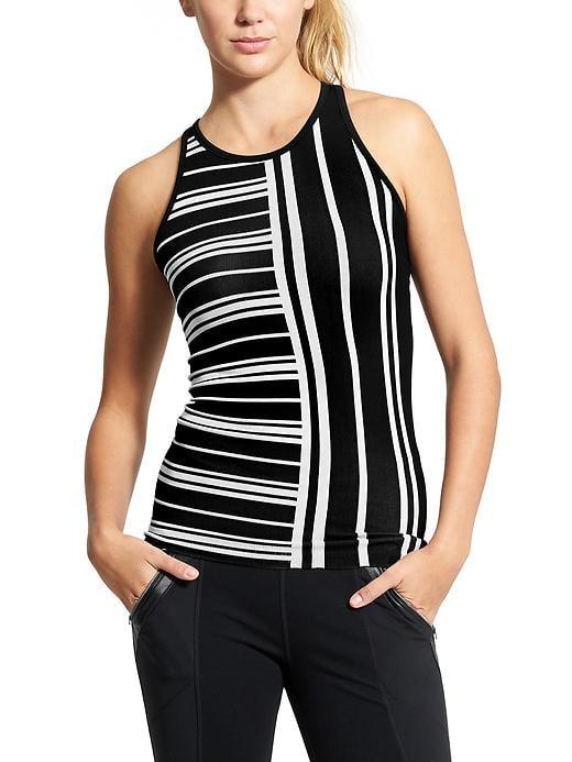 Athleta Womens Mix Stripe Renew Racerback Tank Size M - Black/white
