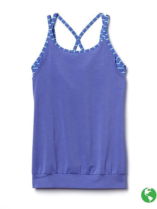 Athleta Stripe Gratitude 2 In 1 Tank Size L/12 - Periwinkle Plus