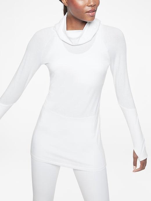 Athleta Womens Essence Hooded Tunic Bright White Size Xs