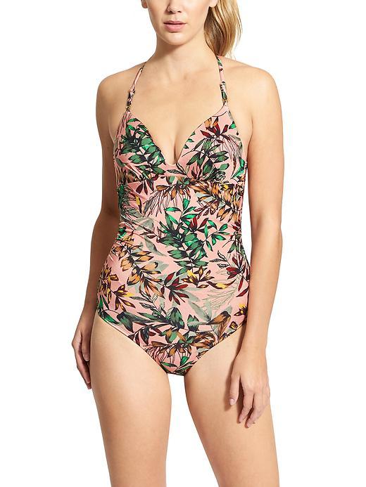 Athleta Womens Aqualuxe Print Molded One Piece Size L - Pink Floral