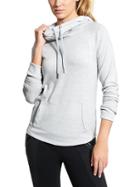 Athleta Womens Techie Sweat Hoodie Size L Tall - Light Grey Heather