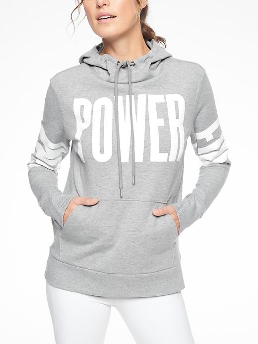 Athleta Womens Stronger Graphic Sweatshirt Grey Heather Size Xl