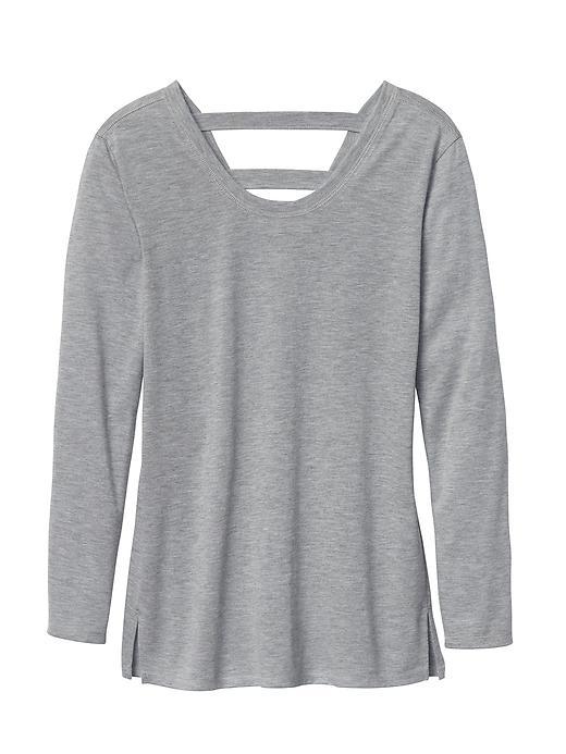 Athleta Womens Lattice Top Size L - Light Grey Heather