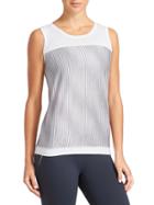 Athleta Womens Mobilize Mesh Tank Size L - White/slate Print