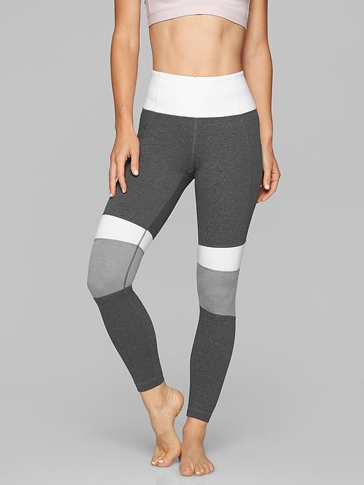 Athleta Womens Modblock Salutation Tight Grey Heather Size Xl