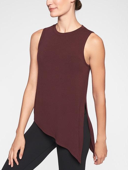 Athleta Womens Cloudlight Asym Side Tie Tank Auberge Size S