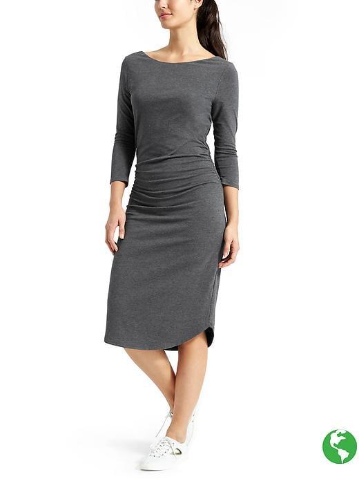 Athleta Womens Scoop Midi Dress Size L Petite - Charcoal Heather