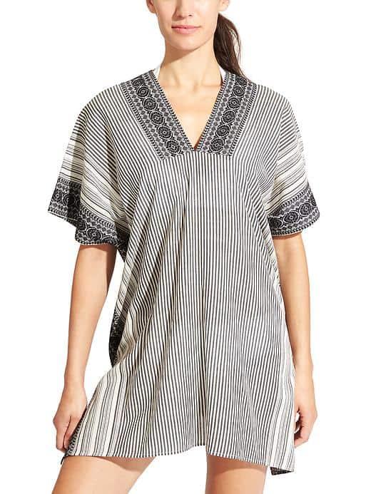 Athleta Womens Crystal Waters Coverup Size M/l - Dove/black