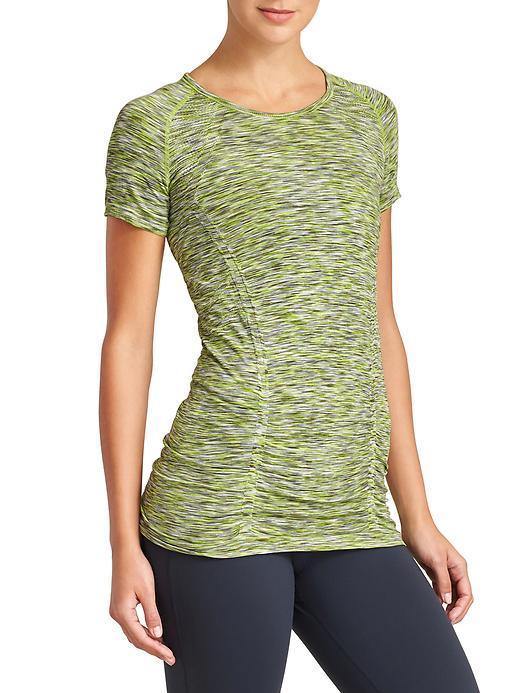Athleta Womens Fastest Track Tee Space Dye Size L - Jasper Green Space Dye