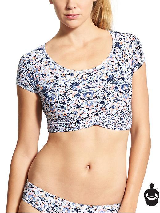 Athleta Womens Barbados Crop Tee Bikini Size S - Multi Print