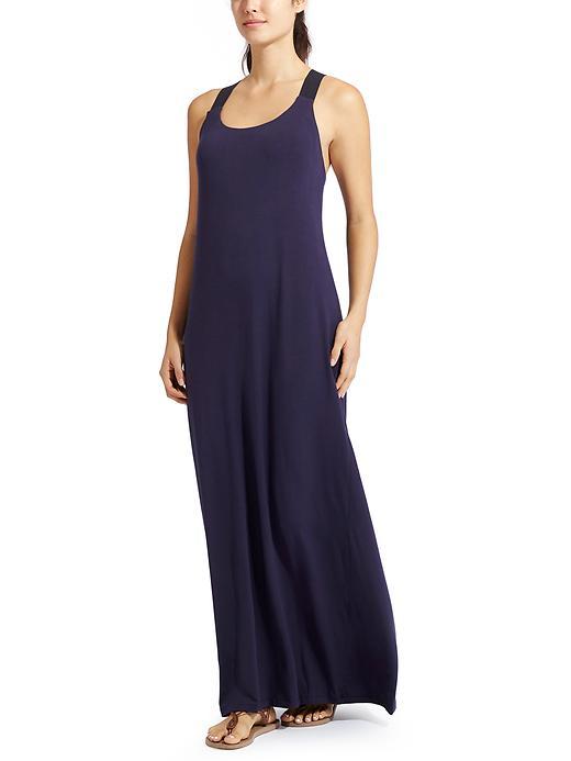 Athleta Womens Hermosa Maxi Dress Size L Tall - Navy