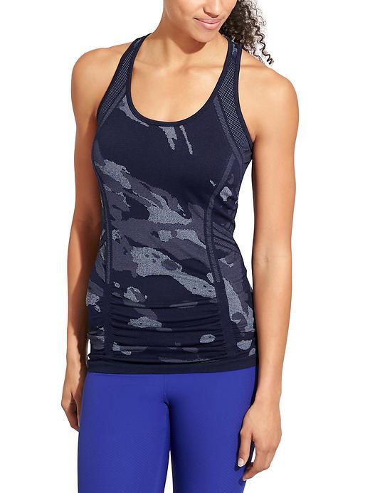 Athleta Womens Fastest Track Camo Tank Size L - Dress Blue
