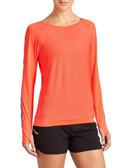 Athleta Womens Mobilize Mesh Top Size L - Ember Orange