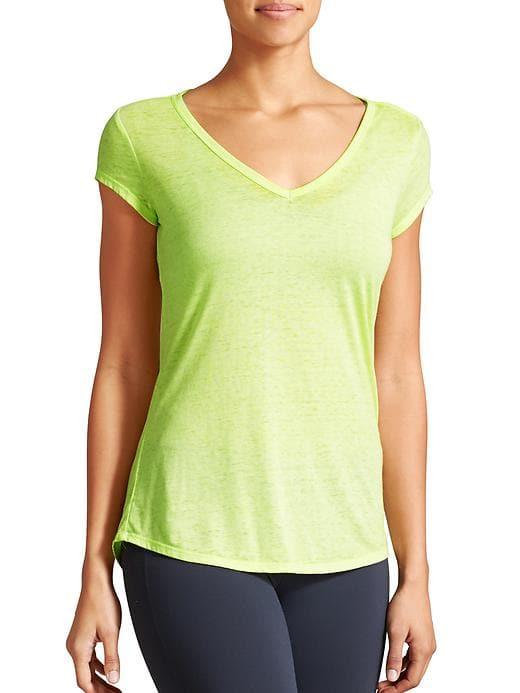 Athleta Womens Easy V Sugar Wash Tee Cactus Size M