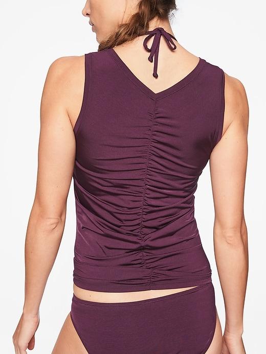 Athleta Womens Aqualuxe Back Scrunch Tank Rashguard Wild Bloom Size Xxs