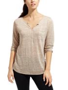 Athleta Womens Newport Henley Tunic Size 1x Plus - Oatmeal Heather