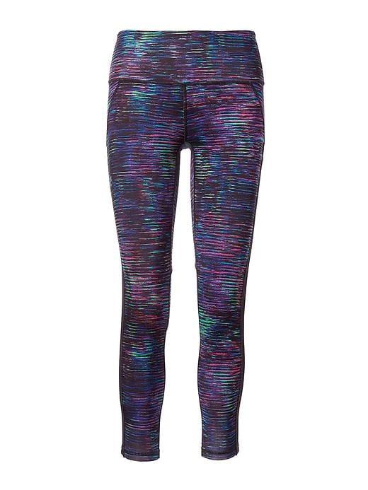 Athleta Womens High Rise Interstellar Mesh Chaturanga 7/8 Tight Size L Tall - Fuschia Leaders