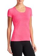 Athleta Womens Shadow Stripe Chi Tee Shocking Pink Size M