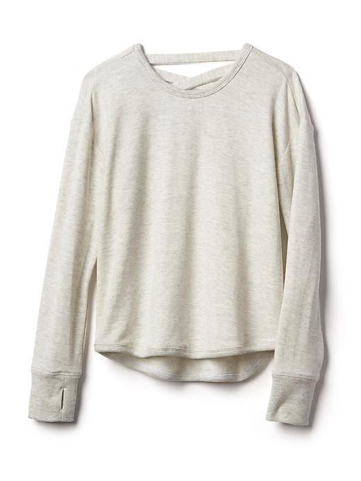 Athleta Criss Cross Back Sweatshirt Size L/12 - Light Grey Heather