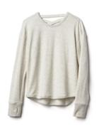 Athleta Criss Cross Back Sweatshirt Size L/12 - Light Grey Heather